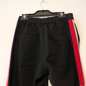 Zara black pant with side-stripes XS